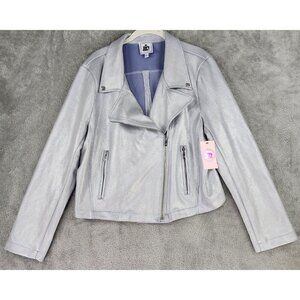 Juicy by Juicy Couture Jacket Womens XXL Silver Full Zip Long Sleeve Y2K Retro